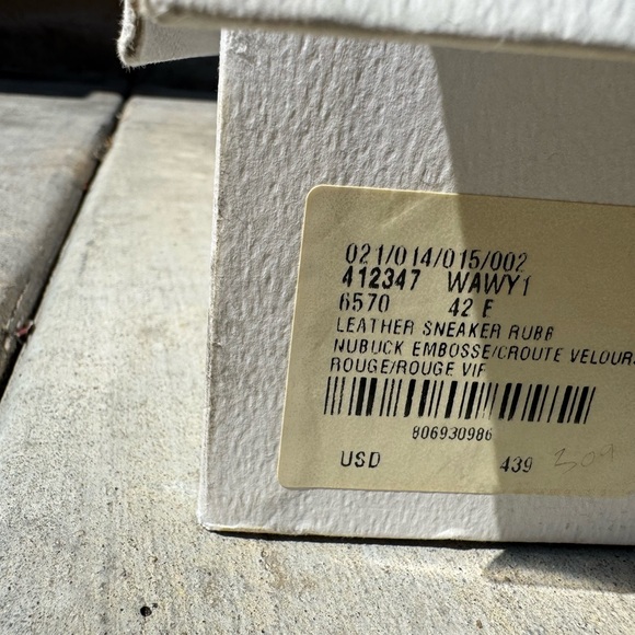 Balenciaga Men's Red Nu-buck Suede/Rubber Hi Top Sneaker - Picture 9 of 9